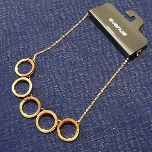 Avenue 2-Tone Circled Necklace - Wood & Gold